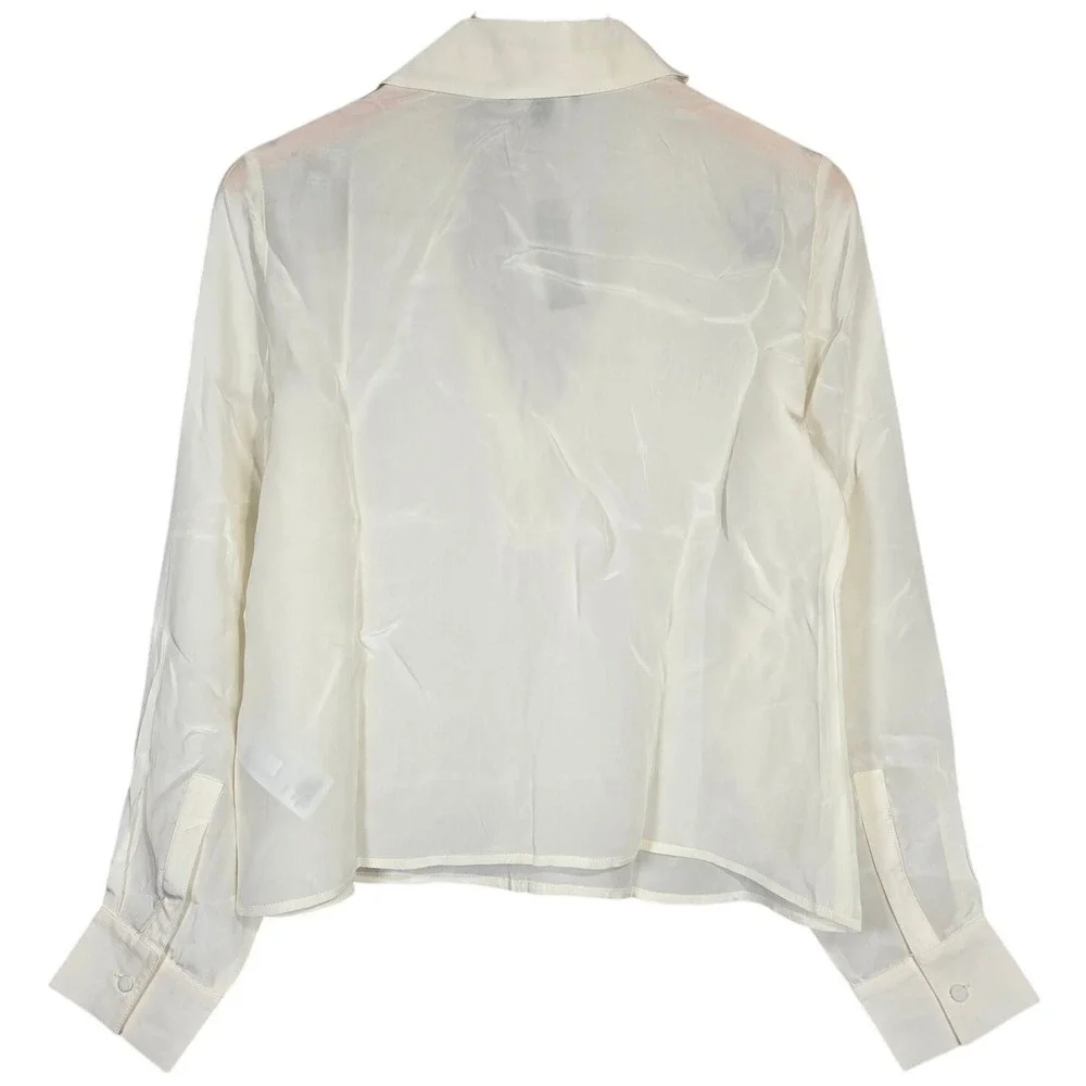 J.Crew Bungalow Popover Shirt Ivory‎ S NWT | Crepe de Chine V-Neck Blouse